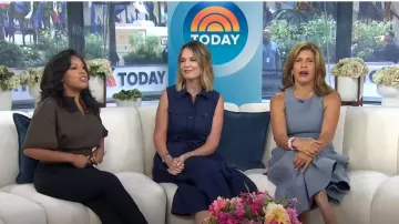 3.1 Phillip Lim Split-Neck Cropped Sweatshirt worn by Sheinelle Jones as seen in Today on September 16, 2024