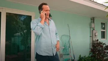 Nautica Classic Fit Long Sleeve Linen Shirt Button Down Shirt worn by Andrew Yancy (Vince Vaughn) as seen in Bad Monkey (S01E02)