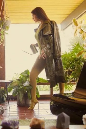 Tom Ford Velour One Piece Swimsuit worn by Selena Gomez at Vanity Fair on September 2024