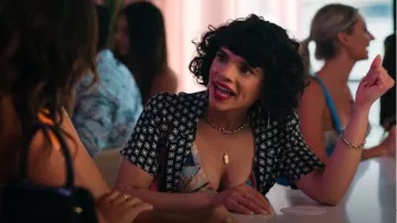 Reformation + Net Sustain Cuba Printed Crepe Shirt worn by Dawnie (Reese Antoinette) as seen in Bad Monkey (S01E02)