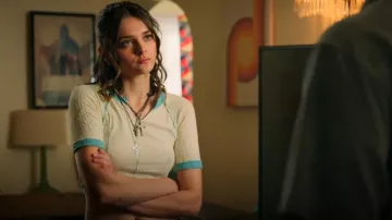 BDG Nev Shirt worn by Caitlin (Charlotte Lawrence) as seen in Bad Monkey (S01E03)