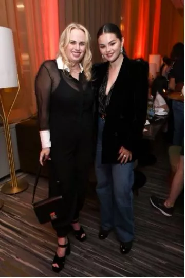 Saint Laurent Double-Breasted Velvet Blazer worn by Selena Gomez at Vanity Fair and Netflix Celebrate Toronto Film Festival on September 8, 2024