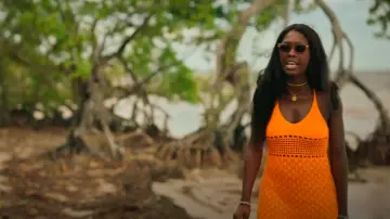 Gimaguas Pachanka Crocheted Cotton Mini Dress worn by Dragon Queen (Jodie Turner-Smith) as seen in Bad Monkey (S01E07)