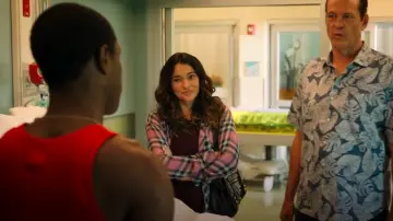Rails Hunter Plaid Shirt In Anchor Pink worn by Dr. Rosa Campesino (Natalie Martinez) as seen in Bad Monkey (S01E07)