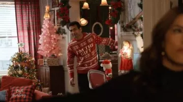Boohoo 'I'm The Gift' Christmas Jumper worn by Rudy Thurber (Kumail Nanjiani) as seen in Only Murders in the Building (S04E03)