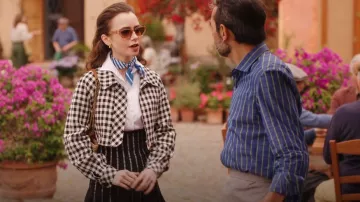 Dior Signature B7I Transparent Pink Butterfly Sunglasses worn by Emily Cooper (Lily Collins) as seen in Emily in Paris (S04E10)