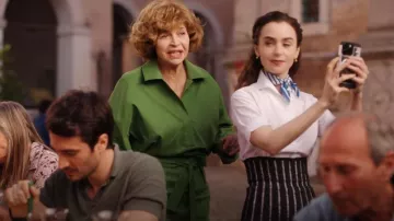 Max Mara Belted Shirt Dress worn by Antonia Muratori (Anna Galiena) as seen in Emily in Paris (S04E10)