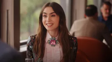 Essentiel Antwerp Folon Brooch worn by Emily Cooper (Lily Collins) as seen in Emily in Paris (S04E10)