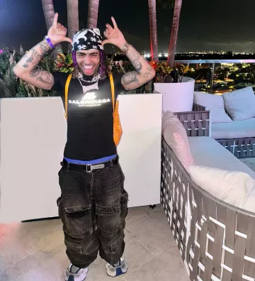 Goyard Yellow Saint Leger Backpack worn by Lil Pump on the Instagram account @lilpump