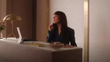 Ralph Lauren Pinstripe Double Breasted Blazer worn by Geneviève (Thalia Besson) as seen in Emily in Paris (S04E10)