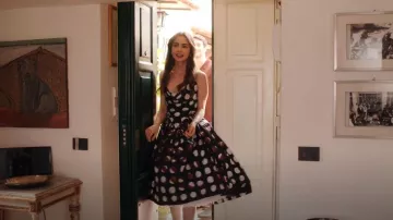 Vivienne Westwood Sunday Printed Midi Dress worn by Emily Cooper (Lily Collins) as seen in Emily in Paris (S04E10)