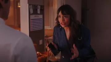 Christine Elizabeth Jewelry Falling Petals Mini Hoop Earrings worn by Geneviève (Thalia Besson) as seen in Emily in Paris (S04E10)