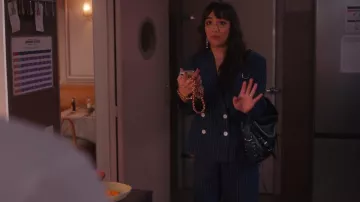 Ralph Lauren Pinstripe Linen Straight-Leg Pant worn by Geneviève (Thalia Besson) as seen in Emily in Paris (S04E10)