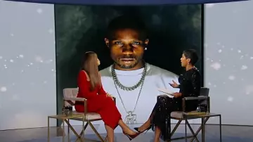 Saint Laurent Stone Glossy Slingback Pumps worn by Eve as seen in Tamron Hall Show on September 17, 2024