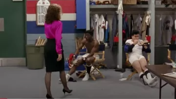 Major League Movie Garments: Margaret Whitton wears Heel Pumps in black Pumps to portray Rachel Phelps