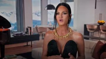 Schiaparelli Peplum Corset Bustier usado por Lisa Barlow como se ve en The Real Housewives of Salt Lake City (S05E01)