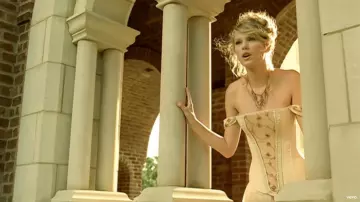 Taylor Swift wears Ivory White Medieval Style Corset Dress in Love Story music video