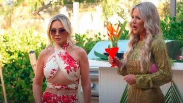 LPA Top 532 In Red Cream worn by Tamra Judge as seen in The Real Housewives of Orange County (S18E11)