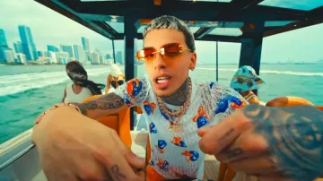 Dior x Kenny Scharf White Sheer & Multicolor T-Shirt worn by Luar La L in Luar La L x Dei V - Dame La Verde (Official Video)