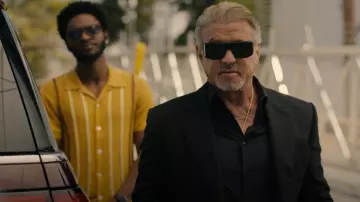 Gafas de sol rectangulares Givenchy 4G 58MM usadas por Dwight 'The General' Manfredi (Sylvester Stallone) como se ve en Tulsa King (S02E01)