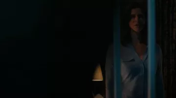Sheer Slue Side Panel Shirt worn by Stacy Beale (Andrea Savage) as seen in Tulsa King (S02E01)