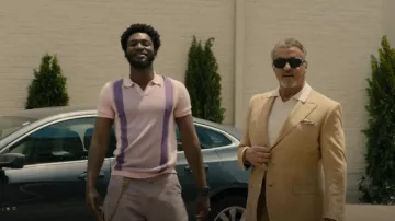 Saint Laurent Eyewear Square Frame Sunglasses worn by Dwight 'The General' Manfredi (Sylvester Stallone) as seen in Tulsa King (S02E01)