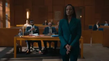 Akris Techno Neoprene Fitted Blazer Jacket worn by Olympia (Skye P. Marshall) as seen in Matlock (S01E01)