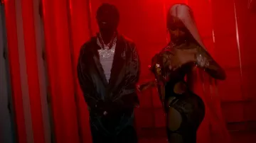 Alexander Wang Faded Grey Piped Trackpants worn by Lil Tjay in Yailin La Mas Viral, Lil Tjay - Step Up (Video Oficial)