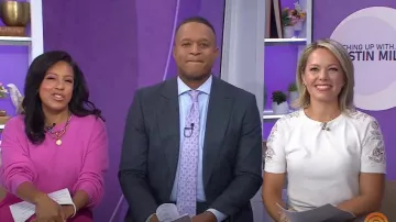 Ann Taylor Lace Sleeve Sweater Tee usada por Dylan Dreyer como se ve en Today el 19 de septiembre de 2024