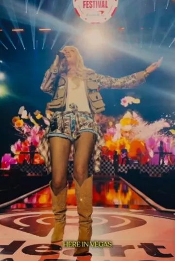 Steve Madden Tyrant Taupe Suede Rhinestones worn by Gwen Stefani at iHeartRadio Music Festival Rehearsal on September 21, 2024