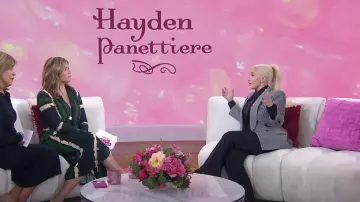 Saint Laurent Prince de Galles Plaid Double-Breasted Jacket worn by Hayden Panettiere as seen in Today with Hoda & Jenna on September 24, 2024