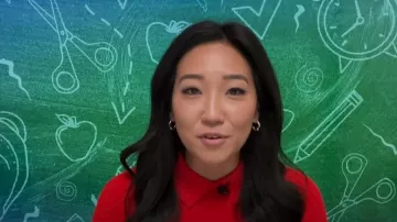 Suéter corto de Ted Baker Morliee usado por Kathy Park como se ve en Today el 25 de septiembre de 2024