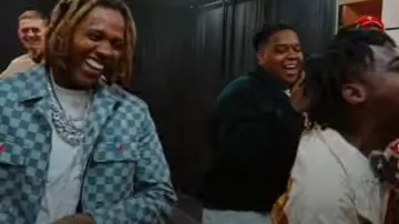 Sobrecamisa Louis Vuitton x America's Cup Grey Damier usada por Lil Durk en Lil Durk - Turn Up A Notch (Video Oficial)