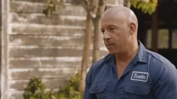 Outfits of Fast X movie: Vin Diesel wears "Toretto" navy blue shirt to portray Dominic Toretto