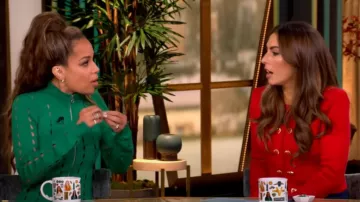 Self Portrait Heart Button Knit Cardigan Sweater worn by Alyssa Farah as seen in The View on September 26, 2024