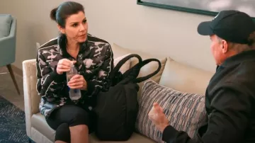 Prada Large Padded Re-Nylon Tote Bag, worn by Heather Dubrow as seen in The Real Housewives of Orange County (S18E12)