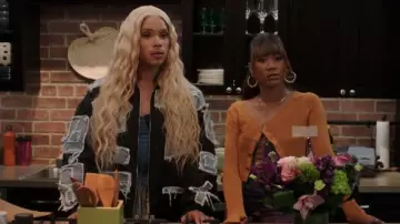 Akira Tumi Mixed Media Bomber Jacket worn by Nathaniel Hardin (Rhoyle Ivy King) as seen in All American: Homecoming (S03E13)