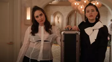 Jacquemus Vela Cutout Mesh Shirt worn by Trina Brothers (Catherine Cohen) as seen in Only Murders in the Building (S04E05)