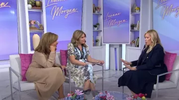 Saloni Tabitha Midi Dress in Feather Papyrus worn by Jenna Bush Hager as seen in Today with Hoda & Jenna on September 27, 2024