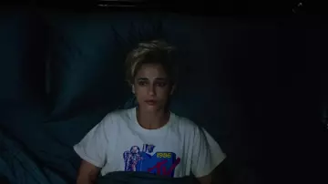 Get the looks of Smile 2 Movie: Naomi Scott wears 1986 MTV Video Music Awards T-Shirt to portray Skye Riley