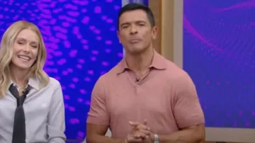 Zegna Cotton Cashmere Polo Shirt worn by Mark Consuelos as seen in LIVE with Kelly and Mark on September 16, 2024