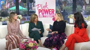 Veronica Beard Arte Pants in Pine worn by Hoda Kotb as seen in Today on October 2, 2024
