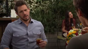 Chaser Shirt by Reiss worn by Liam Spencer ( Scott Clifton) as seen in The Bold and the Beautiful on September 11, 2024