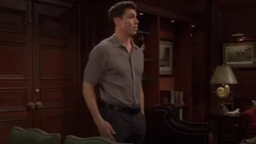 Reiss Murray Short Sleeve Cardigan in Sage worn by Dr. John Finnegan ( Tanner Novlan) as seen in The Bold and the Beautiful on  September 27, 2024