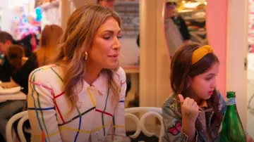 Mary Katrantzou Benatar Rainbow Grid Wool Coat worn by Erin Dana Lichy as seen in The Real Housewives of New York City (S15E01)