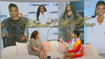 Stella McCartney Crystal Stud Draped Jersey Dress worn by Vivica A. Fox as seen in Tamron Hall Show on September 30, 2024