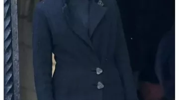 Outfits of The Penguin TV series: Sofia Falcone (Cristin Milioti) wears Black Coat in season 1, episode 2