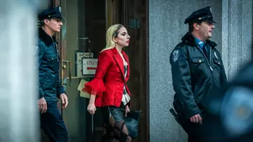 Wardrobe of Joker: Folie à Deux: Lady Gaga wears Zip Leather Skirt to play Lee Quinzel