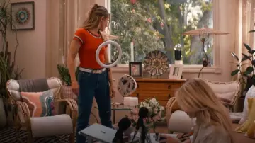 By Far Moore Semi Patent Leather Belt worn by Joanne (Kristen Bell) as seen in Nobody Wants This (S01E10)