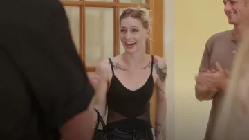 Danz N Motion Womens Camisole Mesh Waist Leotard Style 21100A worn by Moriah Plath as seen in Welcome to Plathville (S06E10)